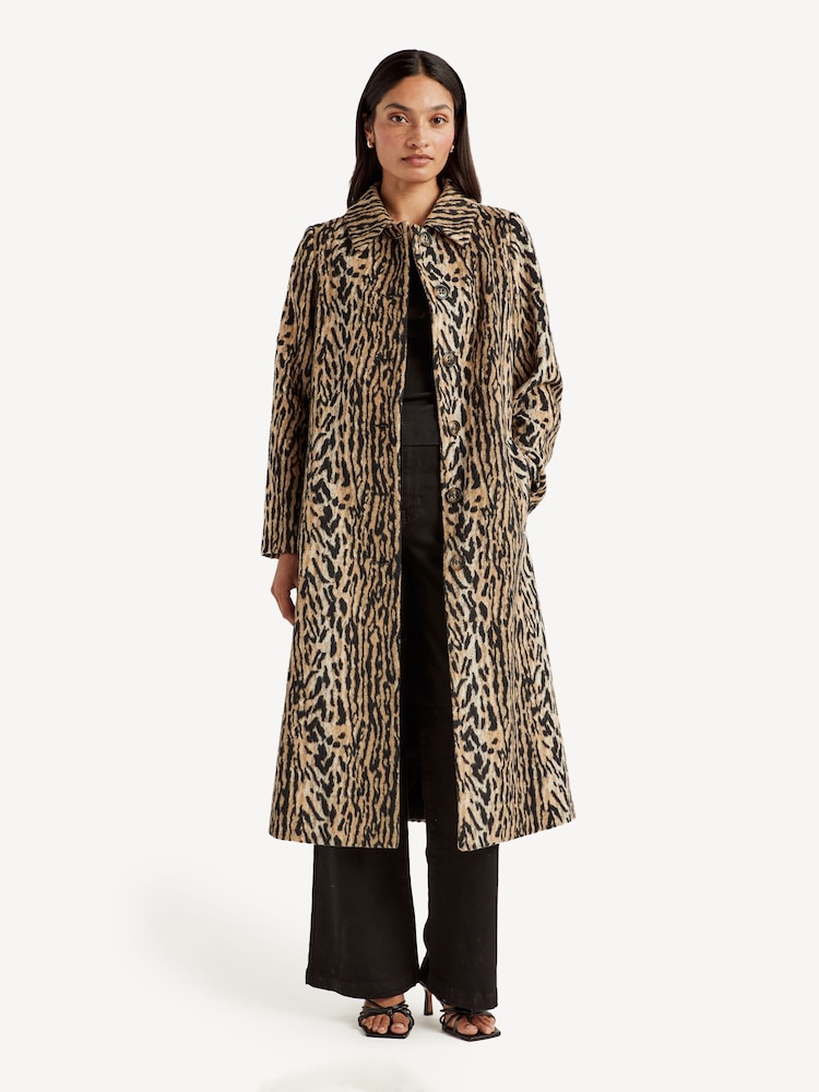 Rixo Animal Print Milly Bohemia Coat - Image 1 of 4