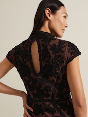 Phase Eight Black Edith Tapework Midi Dress - Image 6 of 7