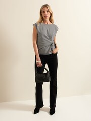 Phase Eight Black Halsey Houndstooth Jacquard Top - Image 3 of 6
