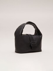 Phase Eight Black Leather Mini Buckle Tote Bag - Image 4 of 6