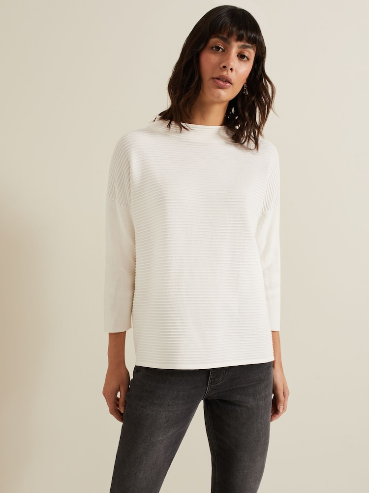 Phase Eight Cream Elise Ripple Jumper - Image 1 of 7 Phase Eight Cream Elise Ripple Jumper - Image 1 of 7