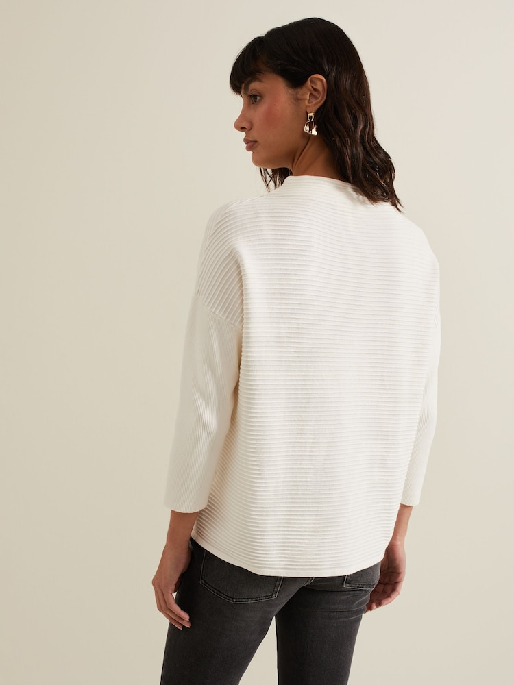 Phase Eight Cream Elise Ripple Jumper - Image 2 of 7 Phase Eight Cream Elise Ripple Jumper - Image 2 of 7