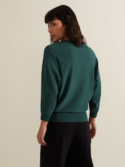 Phase Eight Green Gina V-Neck Batwing Jumper - Image 2 of 7