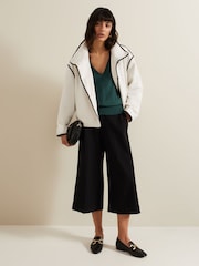 Phase Eight Green Gina V-Neck Batwing Jumper - Image 6 of 7