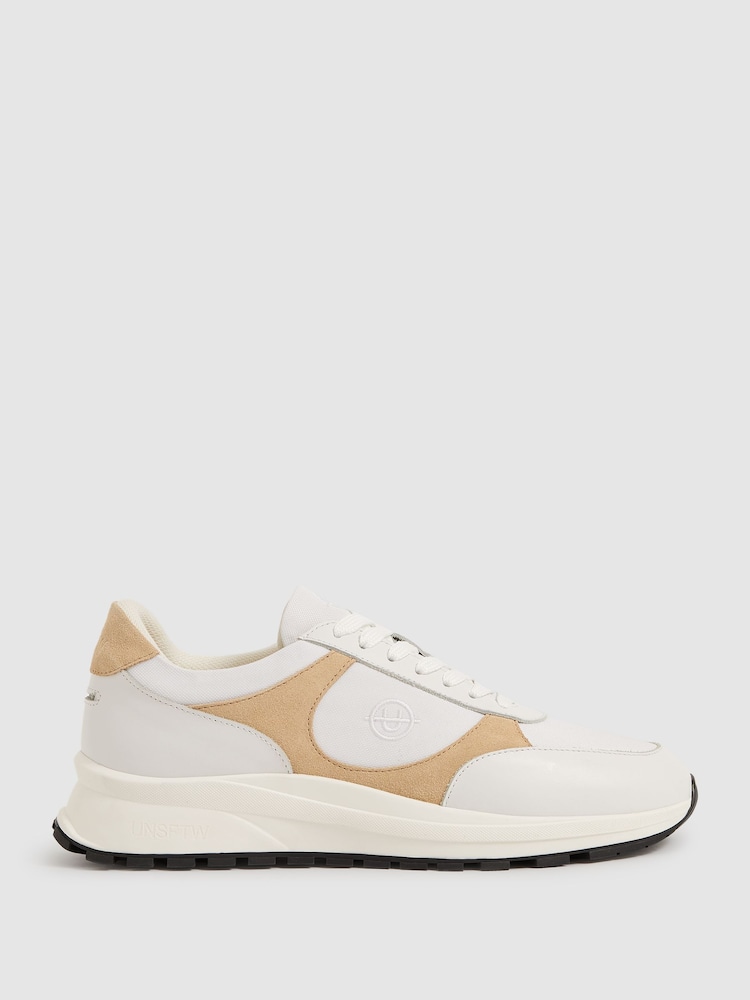 Unseen Suede Leather Colour-Block Trainers - Image 1 of 4