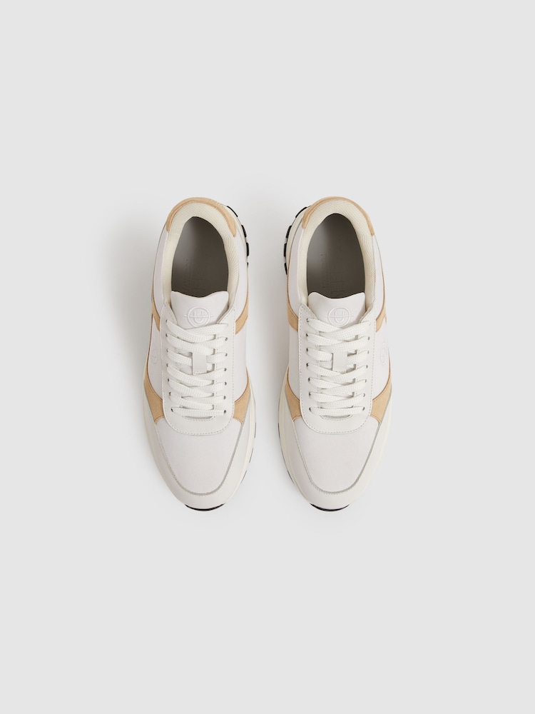 Unseen Suede Leather Colour-Block Trainers - Image 2 of 4