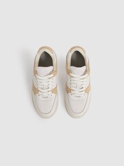 Unseen Leather Suede Panelled Trainers - Image 2 of 4