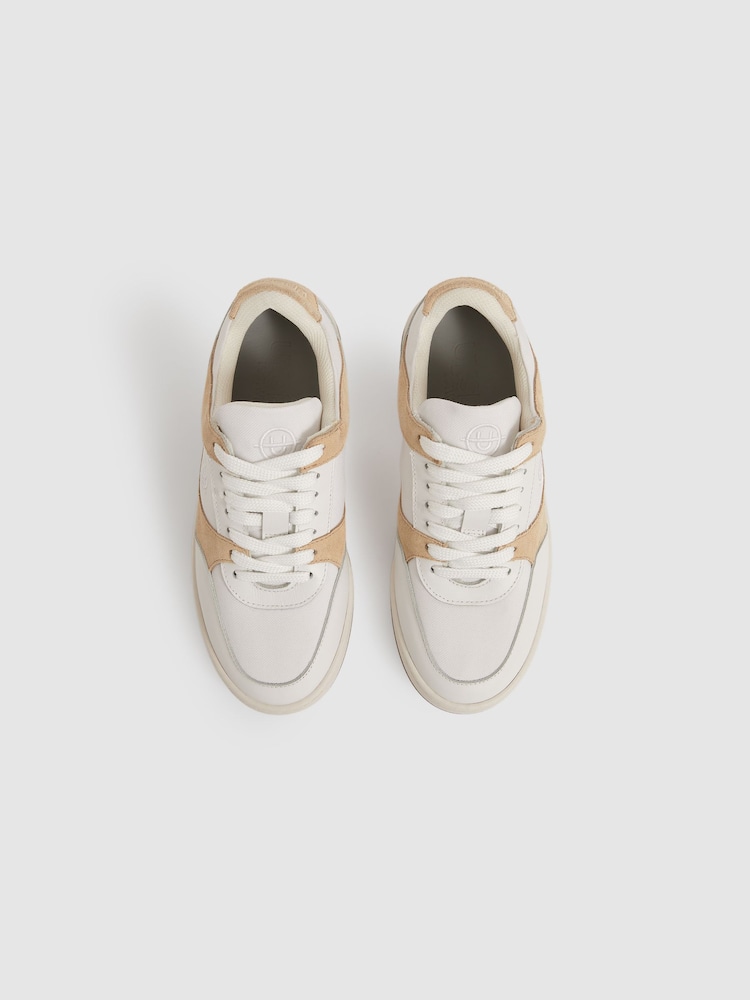 Unseen Leather Suede Panelled Trainers - Image 2 of 4
