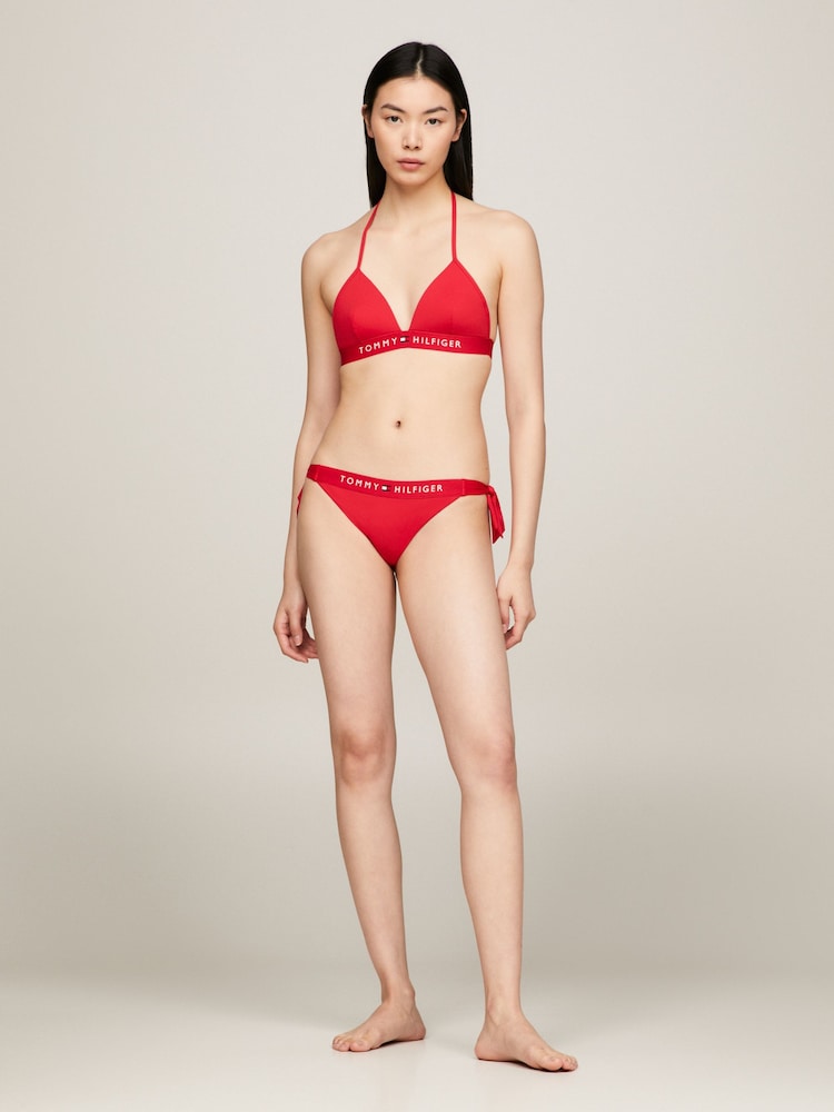 Tommy Hilfiger Red TH Original Foam Triangle Halterneck Bikini Top - Image 1 of 5