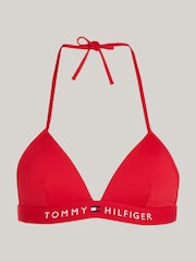 Tommy Hilfiger Red TH Original Foam Triangle Halterneck Bikini Top - Image 5 of 5