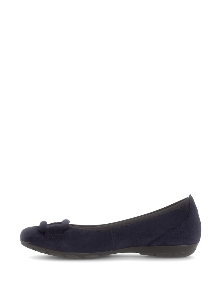 Gabor Raven Suede Ballerina Style Shoes - Image 2 of 5