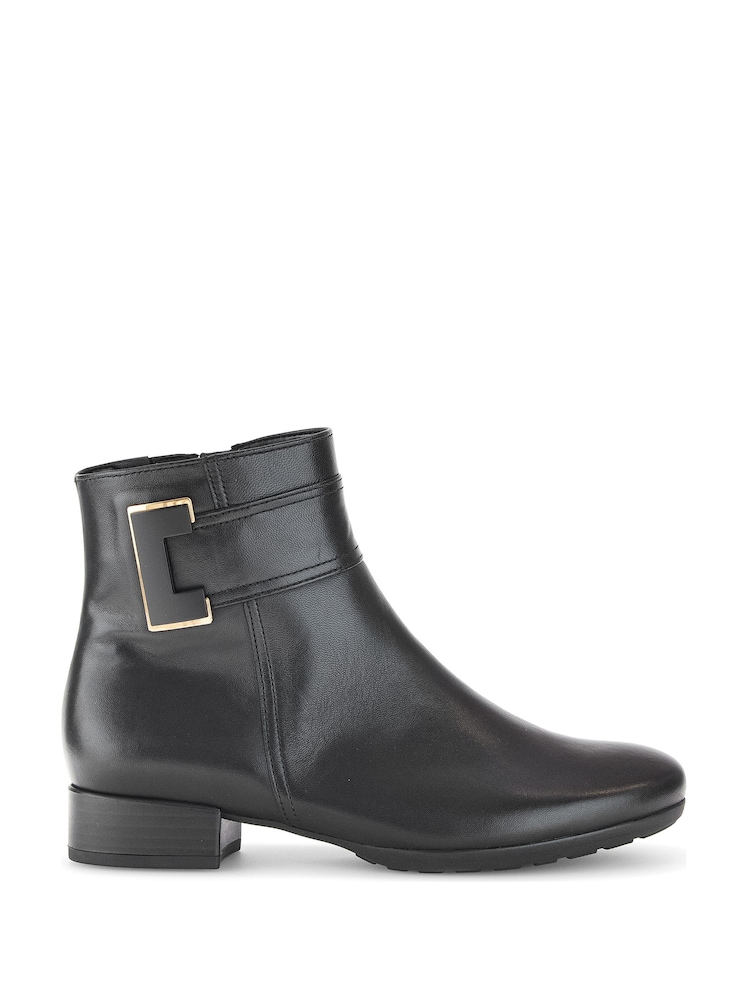 Gabor Balm Leather Ankle Black Boots - Image 1 of 5