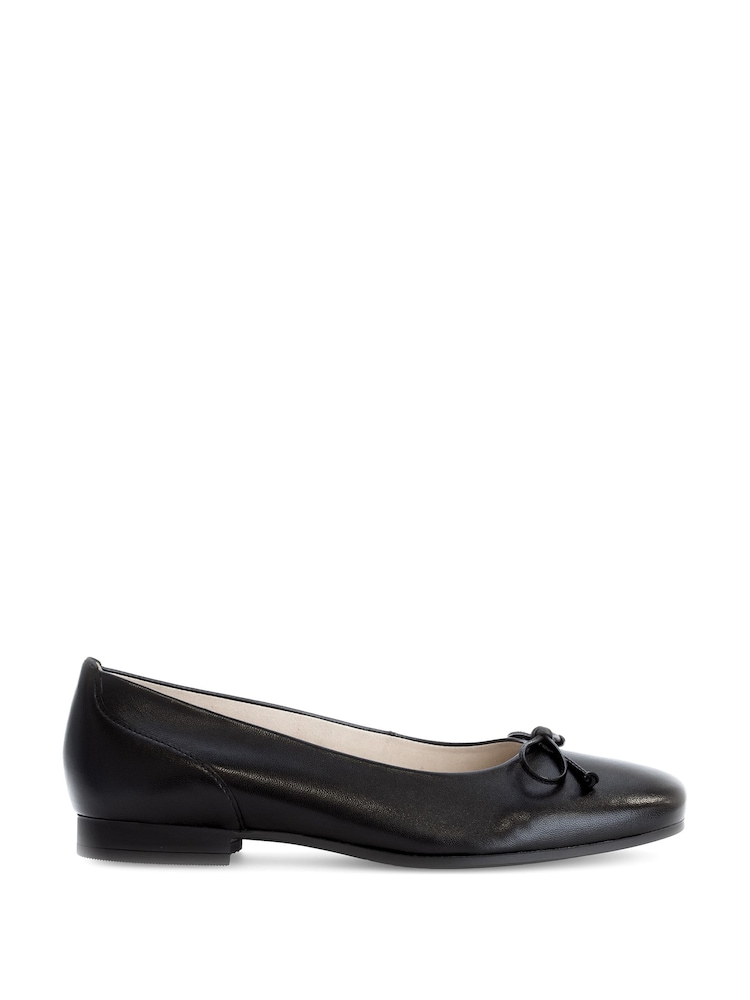 Gabor Maloy Leather Ballerina Style Black Shoes - Image 1 of 5 Gabor Maloy Leather Ballerina Style Black Shoes - Image 1 of 5