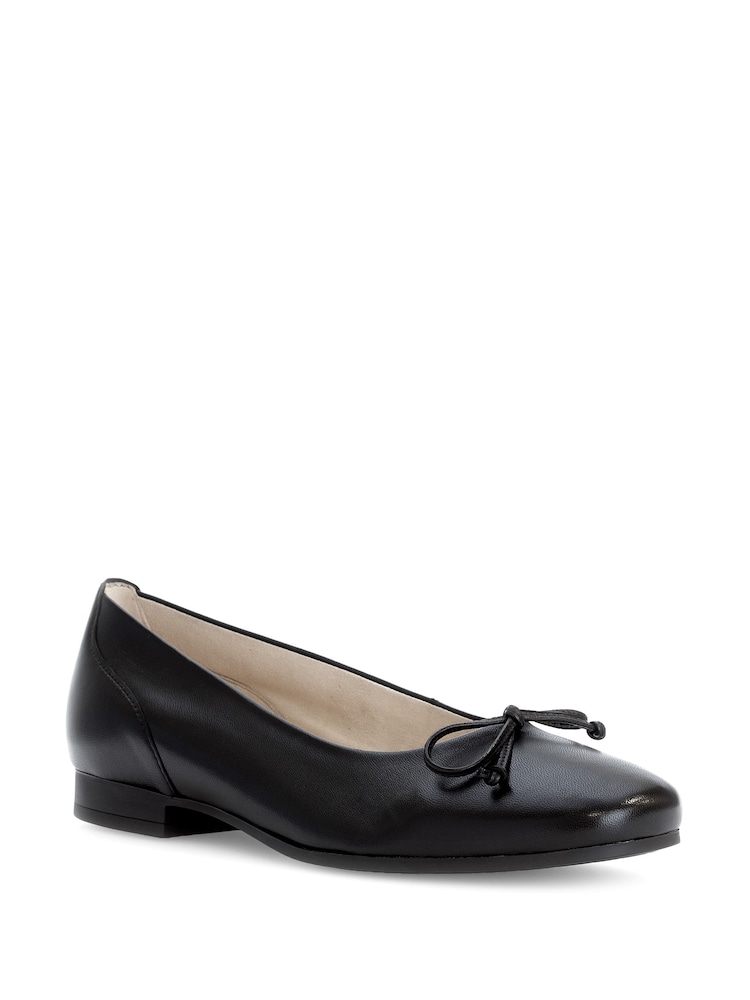 Gabor Maloy Leather Ballerina Style Black Shoes - Image 2 of 5 Gabor Maloy Leather Ballerina Style Black Shoes - Image 2 of 5