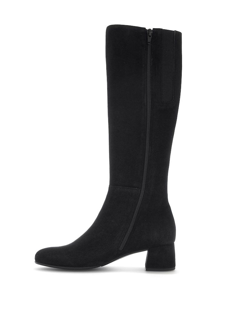 Gabor Calf Fit Medium Ashby Long Legged Suede Black Boots - Image 2 of 5