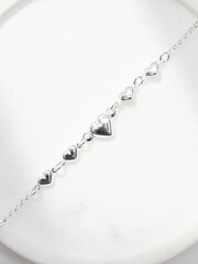 Simply Silver Silver Tone 925 Polished Silver Puff Heart Bracelet - Image 4 of 6