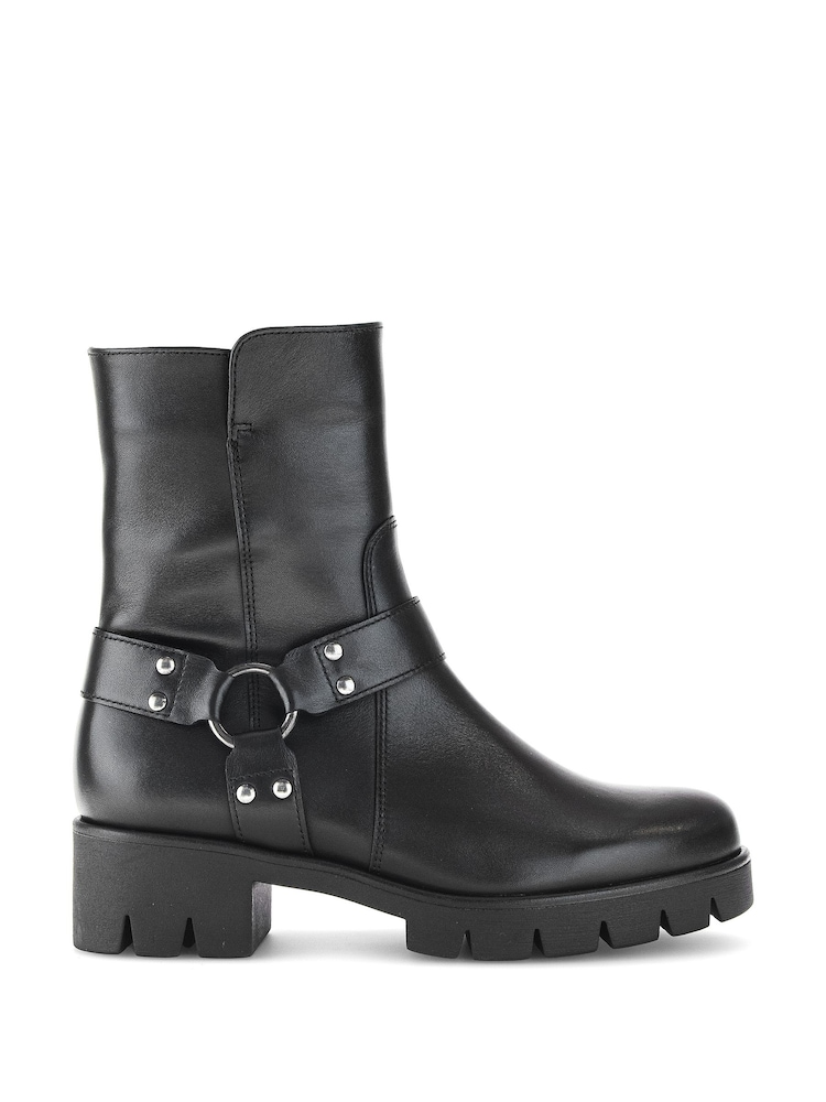 Gabor Burford Leather Ankle Black Boots - Image 1 of 5