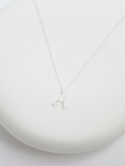 Simply Silver Silver Tone 925 Polished and Cubic Zirconia Initial Pendant - Image 1 of 2