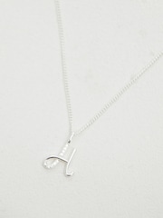 Simply Silver Silver Tone 925 Polished and Cubic Zirconia Initial Pendant - Image 2 of 2