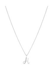 Simply Silver Silver Tone 925 Polished and Cubic Zirconia Initial Pendant - Image 4 of 4