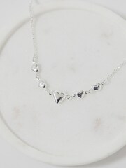 Simply Silver Silver Tone 925 Polished Silver Puff Heart Necklace - Image 2 of 3