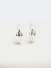 Simply Silver Silver Tone 925 Polished Ridged Hoop Earrings - Image 4 of 4