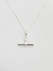Simply Silver Silver Tone 925 Textured Polished T-Bar Necklace - Image 3 of 3