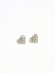 Simply Silver Silver Tone 925 Cubic Zirconia Sunburst Heart Stud Earrings - Image 3 of 4