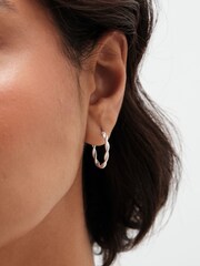 Simply Silver Silver Tone 925 Polished Twist Hoop Earrings - Image 1 of 4