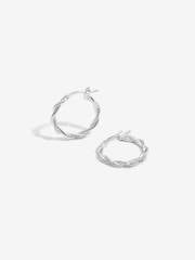Simply Silver Silver Tone 925 Polished Twist Hoop Earrings - Image 4 of 4
