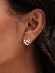 Simply Silver Silver Tone 925 Open Cross-Over Heart Stud Earrings - Image 1 of 4
