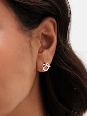 Simply Silver Silver Tone 925 Open Cross-Over Heart Stud Earrings - Image 2 of 4