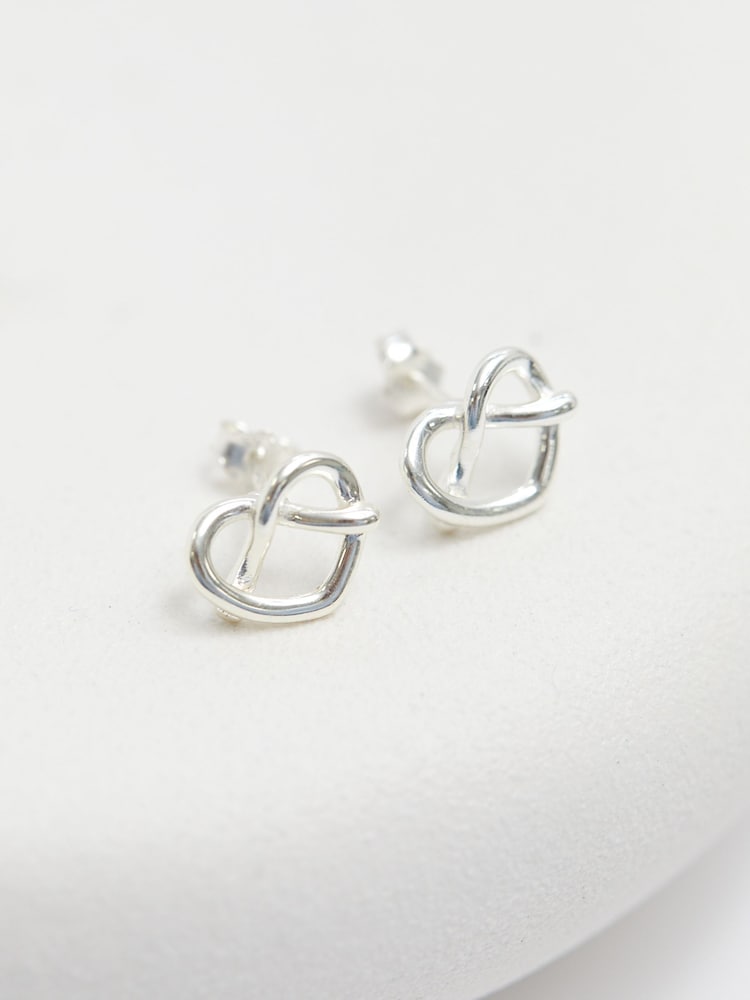 Simply Silver Silver Tone 925 Open Cross-Over Heart Stud Earrings - Image 4 of 4