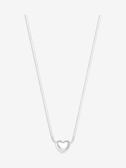 Simply Silver Silver Tone 925 Puff Heart Threaded Chain Necklace - Image 3 of 3