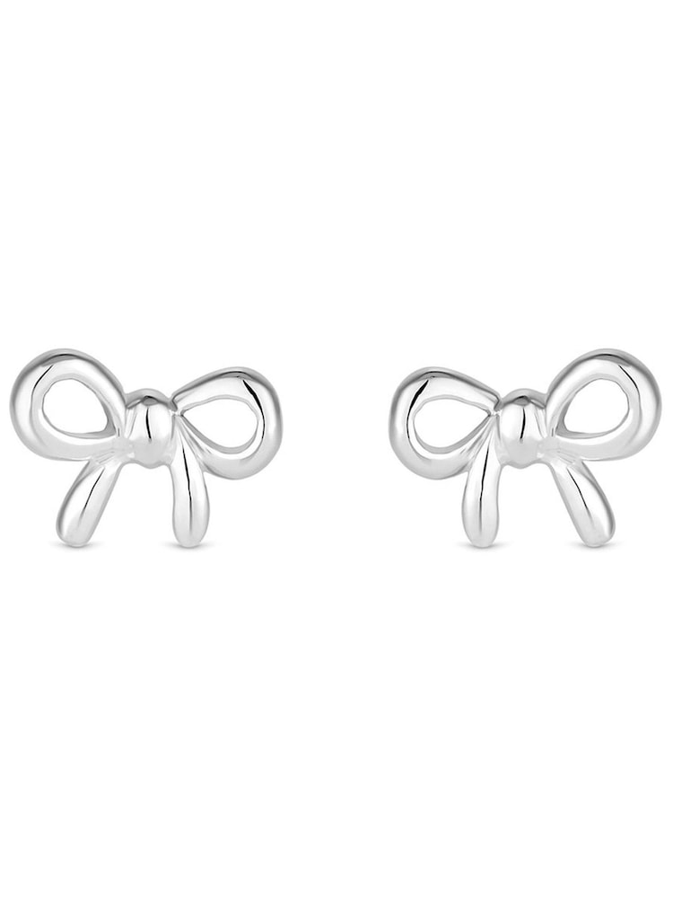 Simply Silver Silver Tone Sterling 925 Polished Bow Stud Earrings - Image 1 of 4