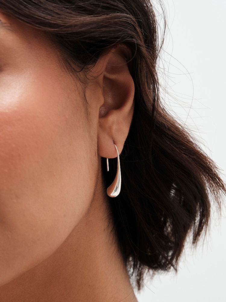 Simply Silver Silver Tone Sterling 925 Polished Fluid Drop Earrings - Image 1 of 4