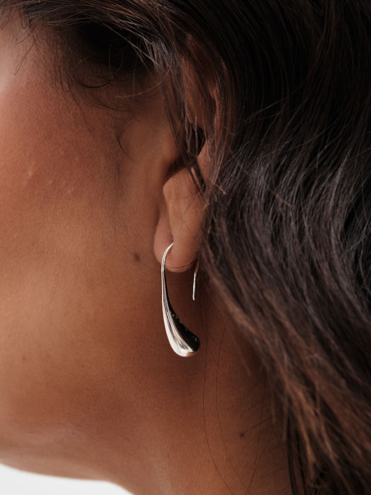 Simply Silver Silver Tone Sterling 925 Polished Fluid Drop Earrings - Image 2 of 4