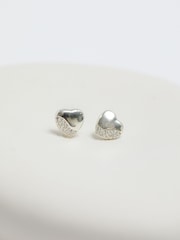 Simply Silver Silver Tone Sterling 925 Polished and Pave Heart Stud Earrings - Image 3 of 4