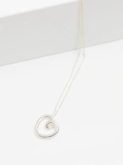 Simply Silver Silver Tone Sterling 925 Swirl Open Heart Necklace - Image 1 of 6