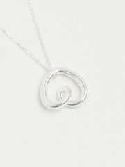 Simply Silver Silver Tone Sterling 925 Swirl Open Heart Necklace - Image 4 of 6