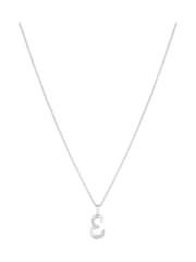 Simply Silver Silver Tone Sterling 925 Polished and Cubic Zirconia Initial Pendant - Image 1 of 6