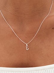 Simply Silver Silver Tone Sterling 925 Polished and Cubic Zirconia Initial Pendant - Image 2 of 6