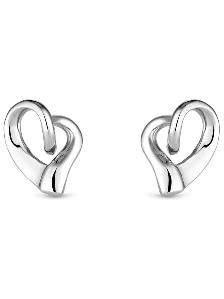 Simply Silver Silver Tone Sterling 925 Pave Padlock Charm Hoop Earrings - Image 2 of 3