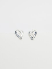 Simply Silver Silver Tone Sterling 925 Pave Padlock Charm Hoop Earrings - Image 3 of 3