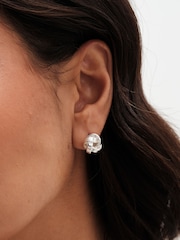 Simply Silver Silver Tone Sterling 925 Polished Double Row Knot Stud Earrings - Image 2 of 4