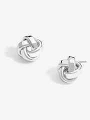 Simply Silver Silver Tone Sterling 925 Polished Double Row Knot Stud Earrings - Image 4 of 4
