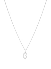 Simply Silver Silver Tone Sterling 925 Polished and Cubic Zirconia Initial Pendant - Image 1 of 4