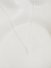 Simply Silver Silver Tone Sterling 925 Polished and Cubic Zirconia Initial Pendant - Image 4 of 6
