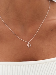 Simply Silver Silver Tone Sterling 925 Polished and Cubic Zirconia Initial Pendant - Image 2 of 4