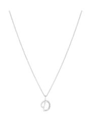 Simply Silver Silver Tone Sterling 925 Polished and Cubic Zirconia Initial Pendant - Image 4 of 4